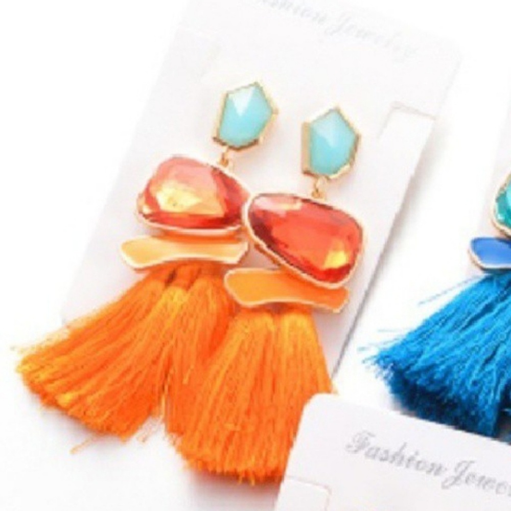 Tassel earrings multi color and one free gift